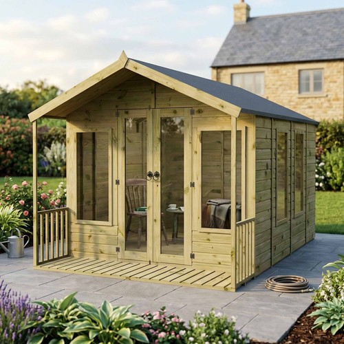 12x8 summerhouse with veranda - 12x8,